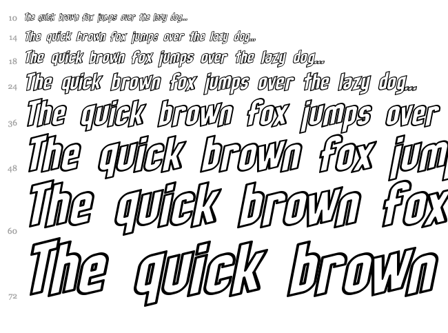 SF Obliquities font waterfall